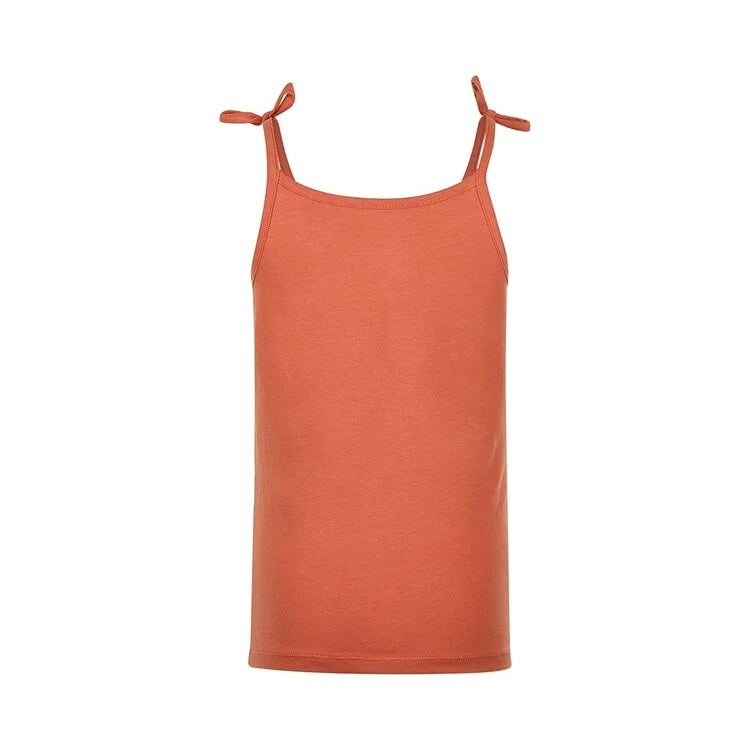 Tank Top | Soft Orange Embroidered Flowers