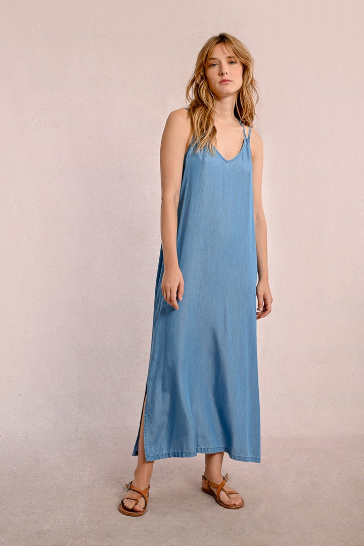 Long straight dress in Tencel