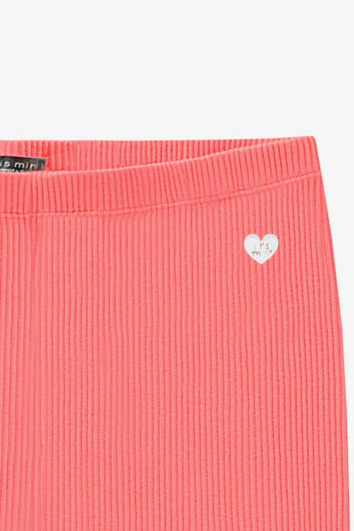 Pink ribbed knit legging