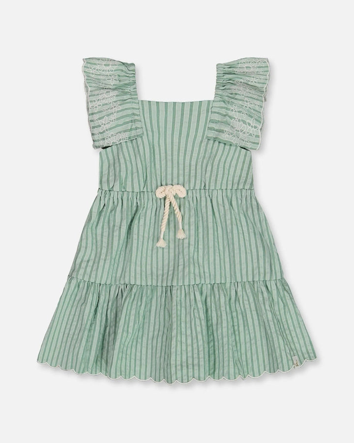Chambray Dress With Embroidery