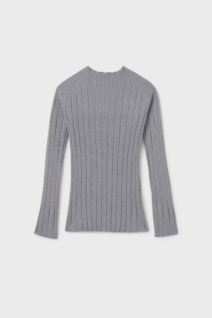 Rib Knit Mock Neck Sweater