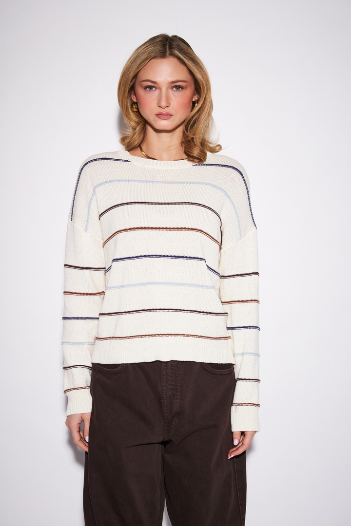 John + Jenn Sherry Cotton Striped Sweater