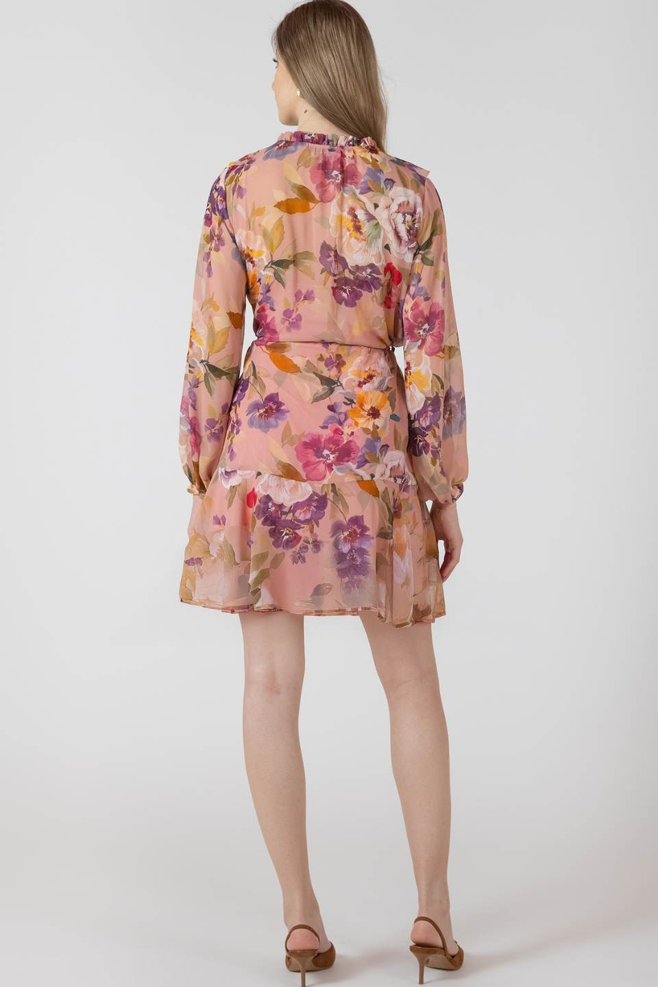 Florence Ruffle Detail Belted Mini Dress