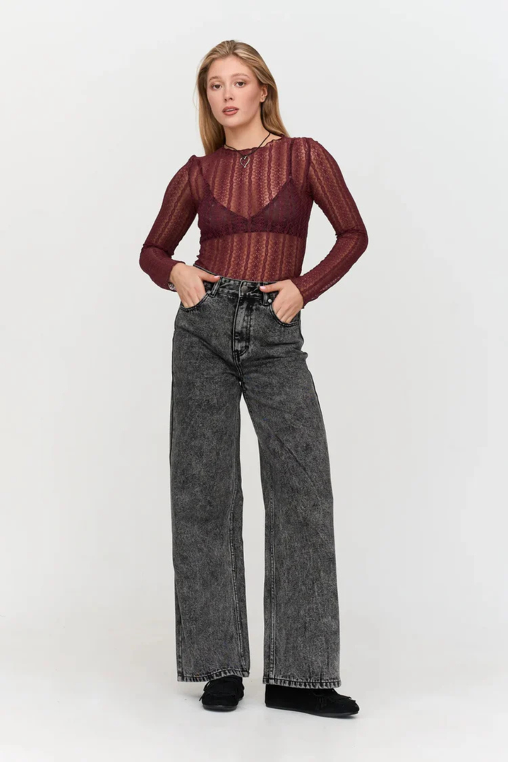 Bordeaux Lace Top