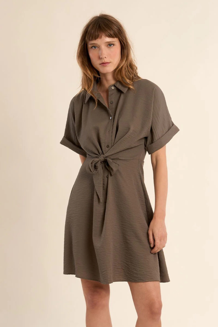MOLLY BRACKEN Short dress, knotted at the waist - Hot Peppers Clothing