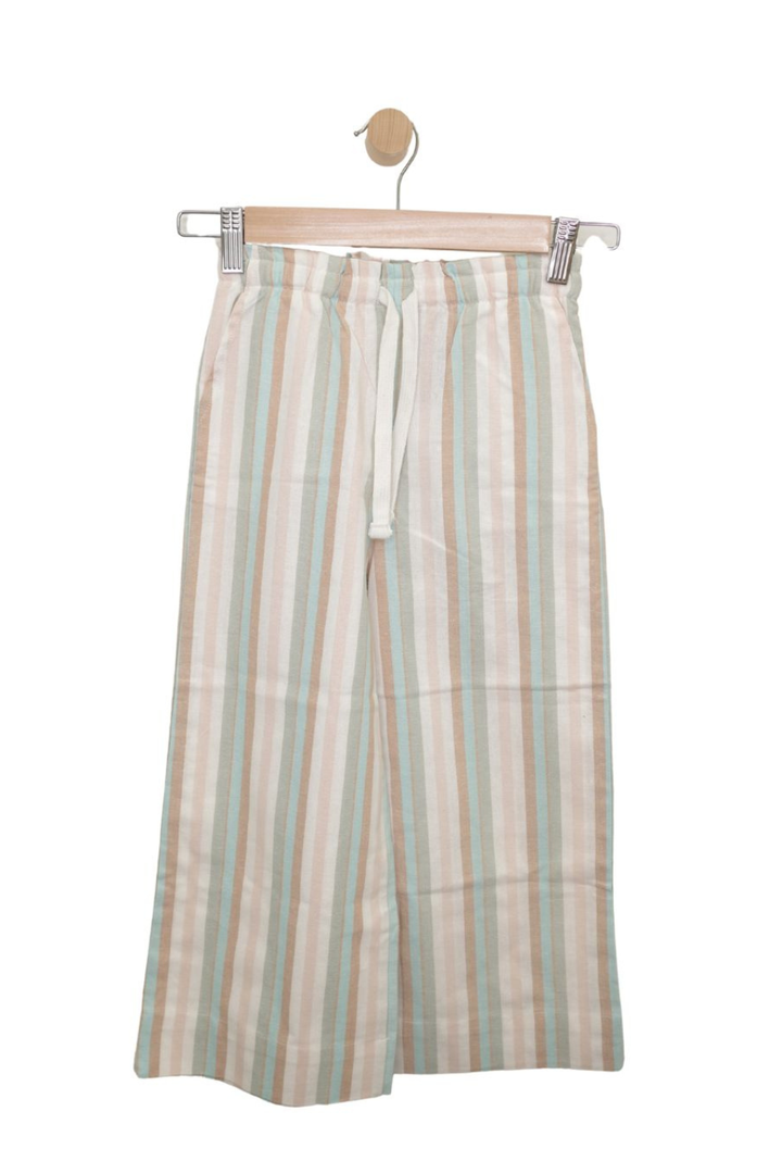 Girls’ Wide-Leg Stripe Pants with Tie Waist - Hot Peppers Clothing