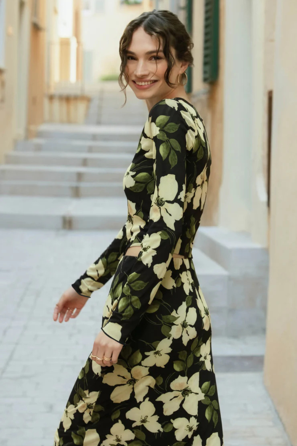 Taysha Ren Floral Mesh Top