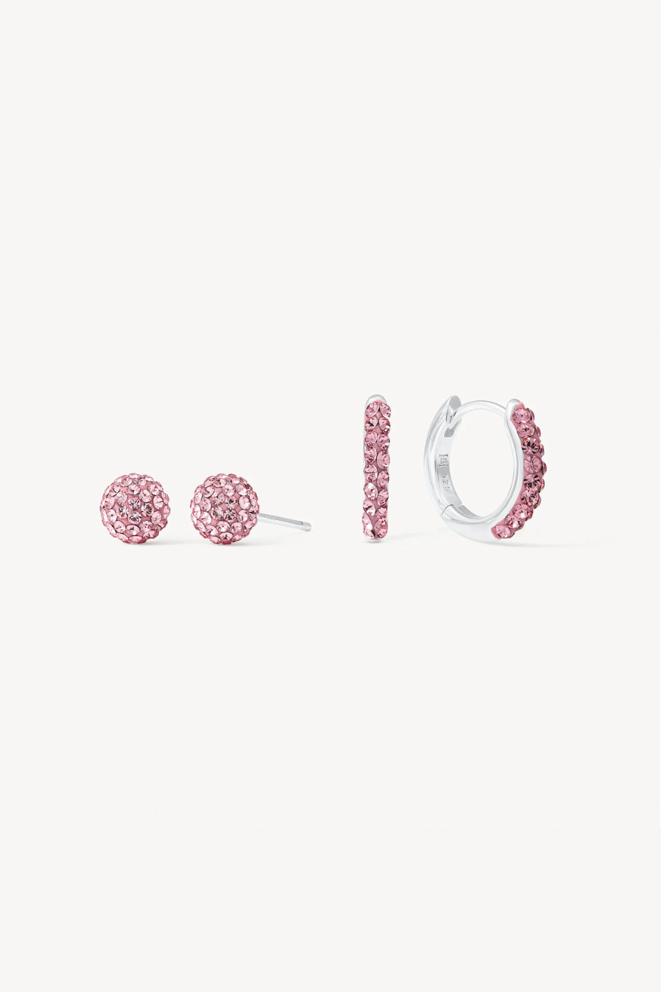 H&amp;B Pink Sparkle Earrings Set