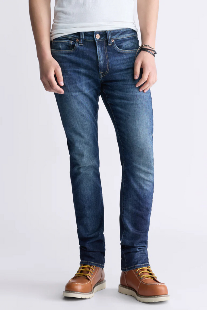 Slim Ash Jeans in Contrast Whiskered Indigo
