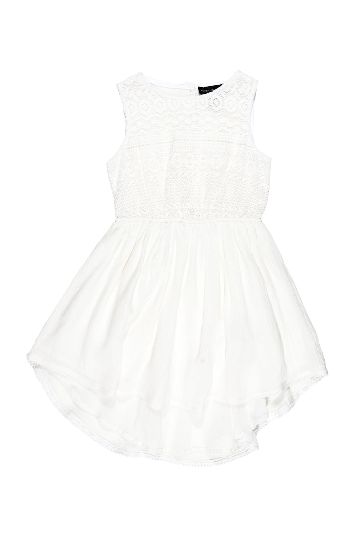 Off-White Lace High-Low Dress