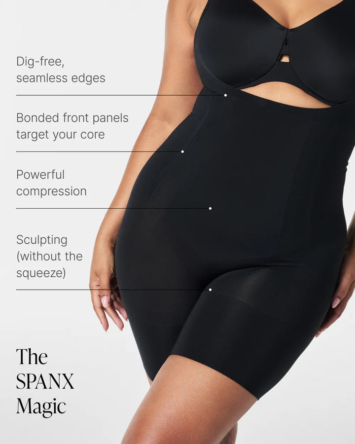 Open-Bust Mid-Thigh Bodysuit