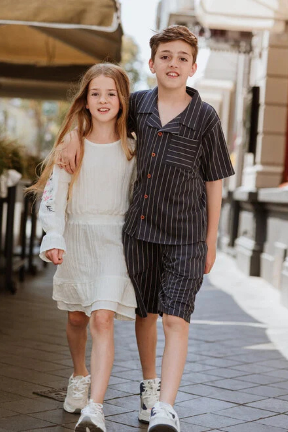 No Way Monday boys' co-ord set anthracite blouse shorts - Hot Peppers Clothing