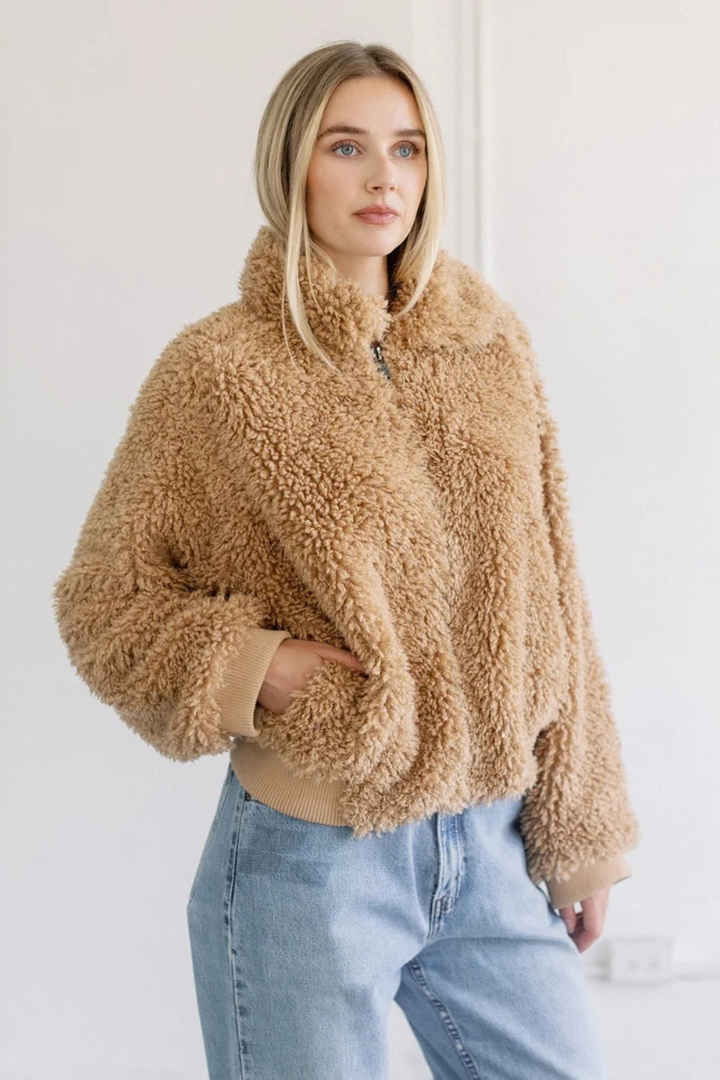 Brunette The Label Teddy Bear Sherpa Jacket