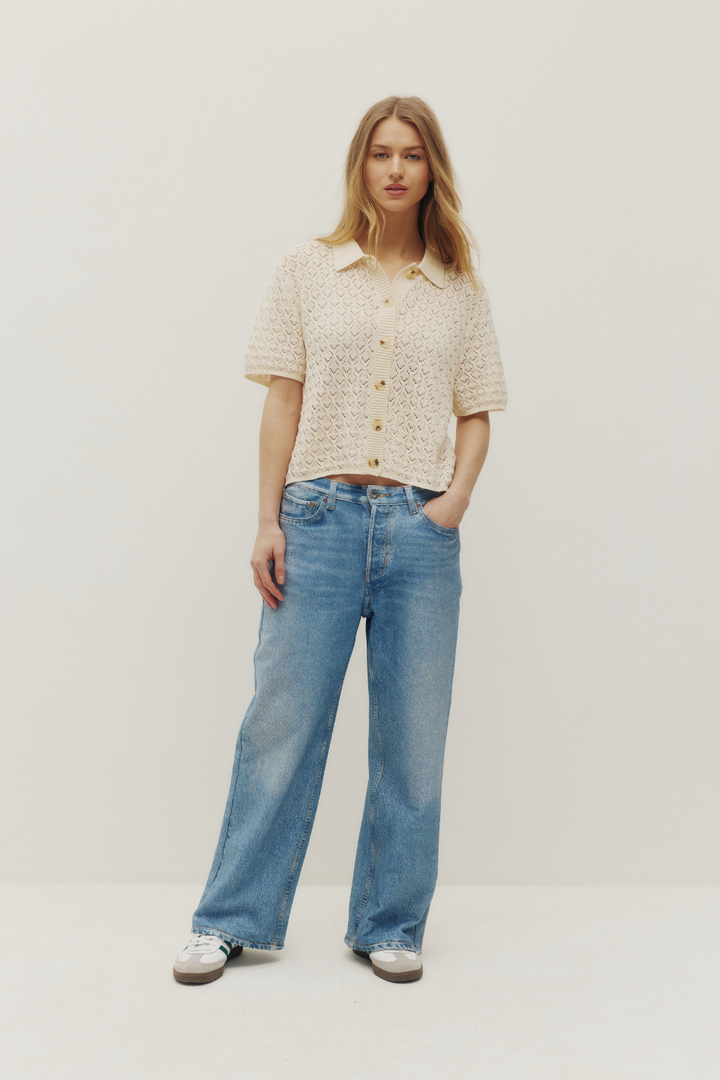 Monica Beach Knit Button Up - Hot Peppers Clothing