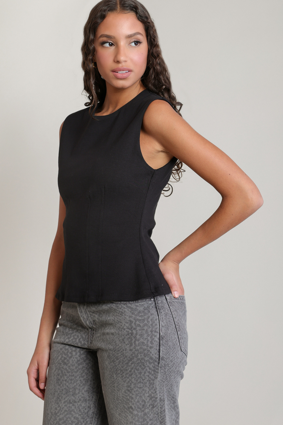 Dex Gemma Cinched-Waist Top