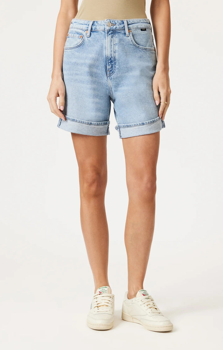 Heidi Long Cuffed Shorts | Light Blue 90's