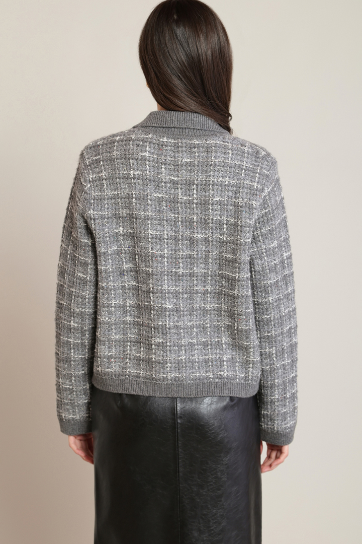 Black Tape Maren Tweed Knit Cardigan