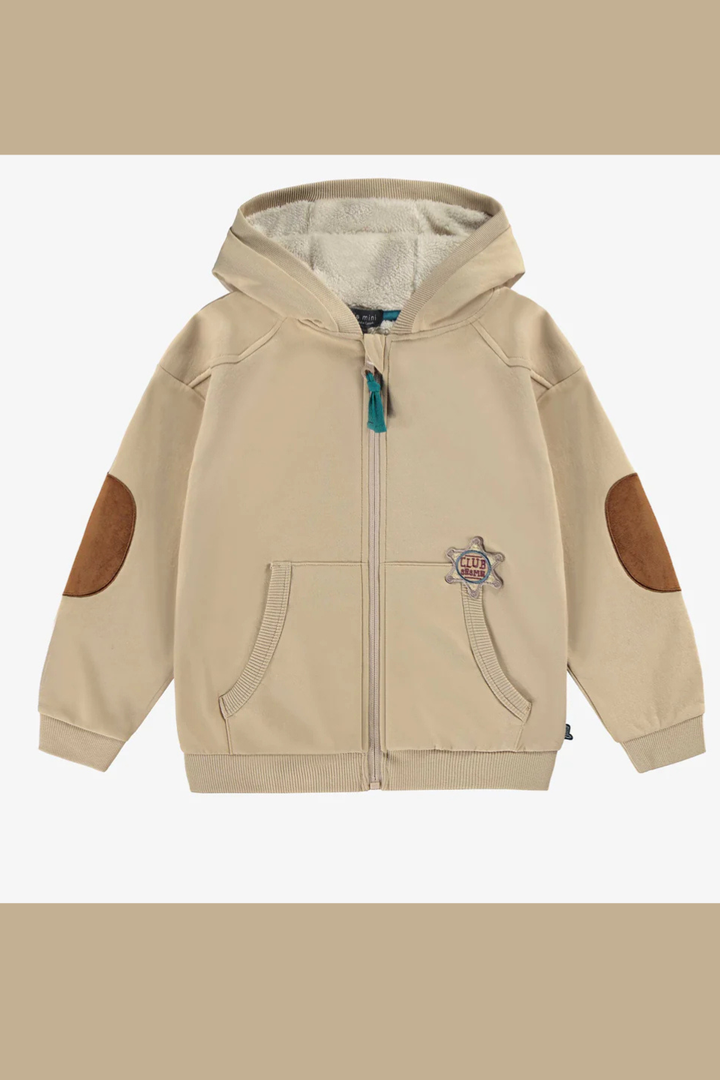 Sand beige jacket with hood