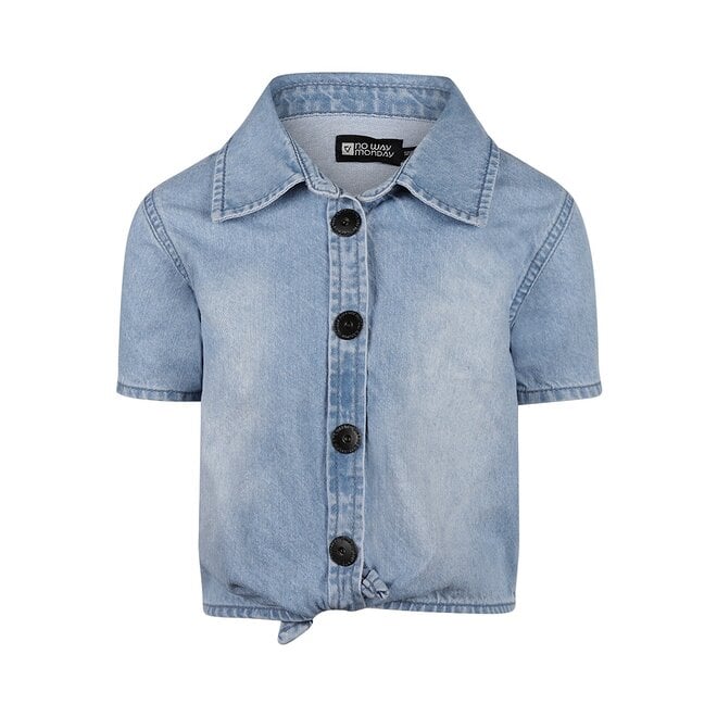 Denim Short Sleeve Blouse