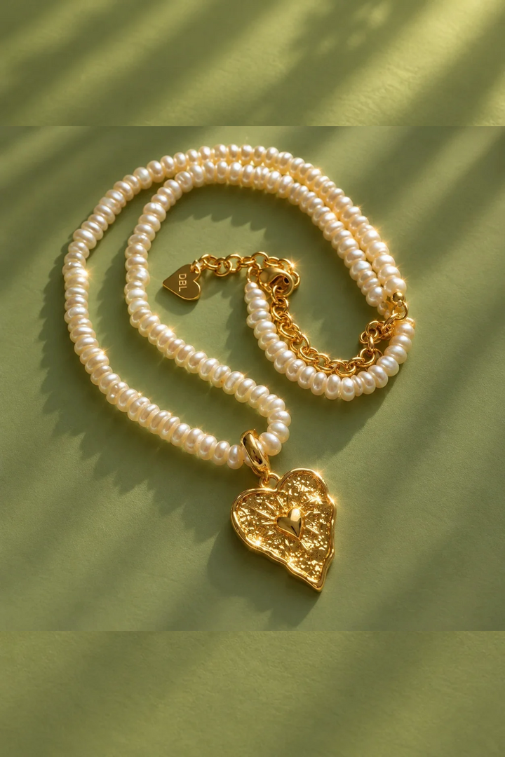 DBL Designs F*CK Being Perfect Heart Pearl Necklace