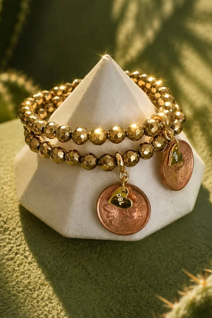 DBL Designs Lucky Penny Gold Hematite Bracelet