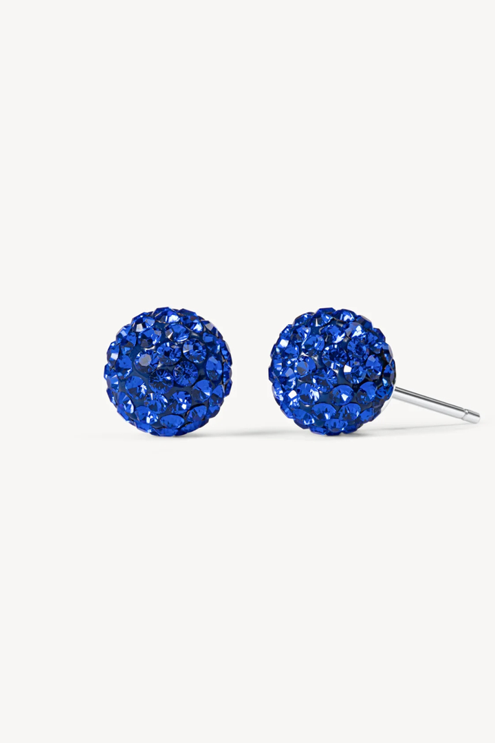 HILLBERG &amp; BERK Deep Capri Blue Small Sparkle Ball™ Stud Earrings HILLBERG &amp; BERK