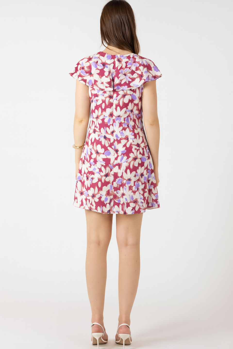 Dex Violetta Ruffled Flounce Hem Mini Dress - Hot Peppers Clothing