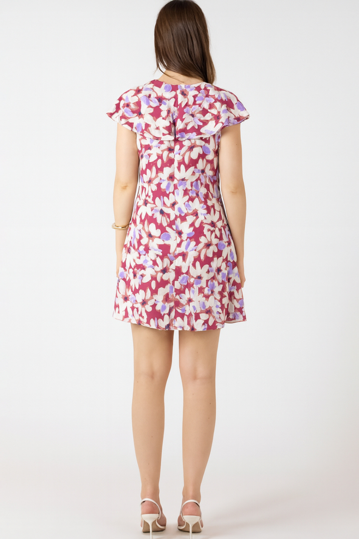 Dex Violetta Ruffled Flounce Hem Mini Dress - Hot Peppers Clothing