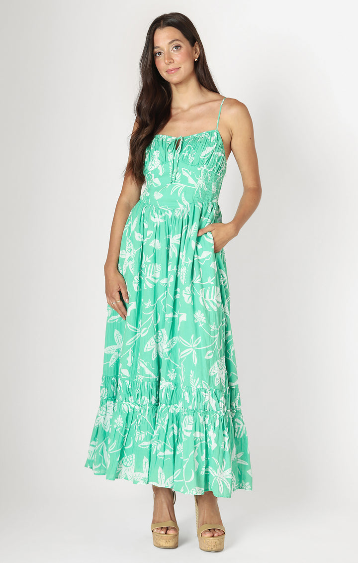 Corset Tiered Maxi Dress