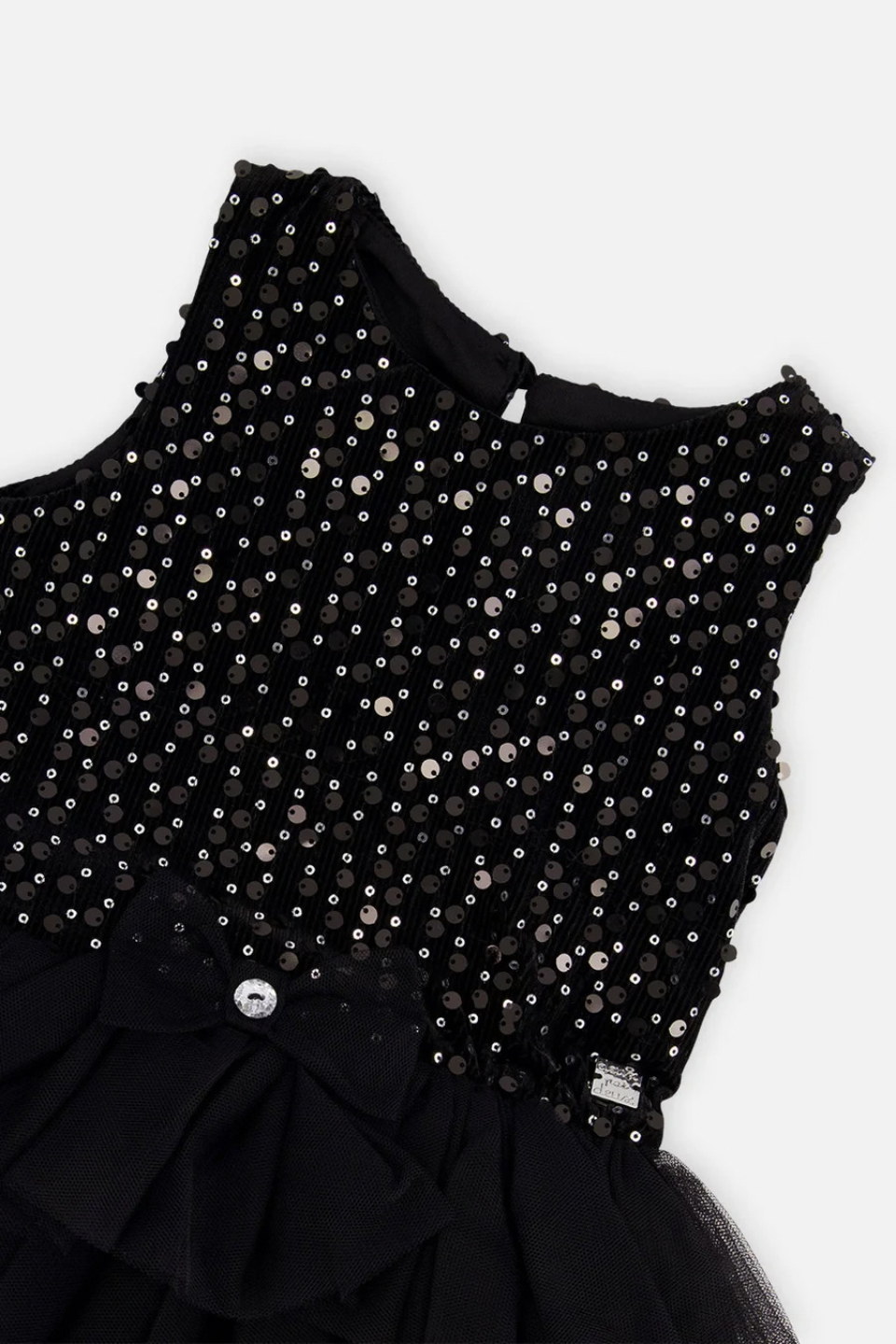 Deux Par Deux Bi-Material Sleeveless Dress Black