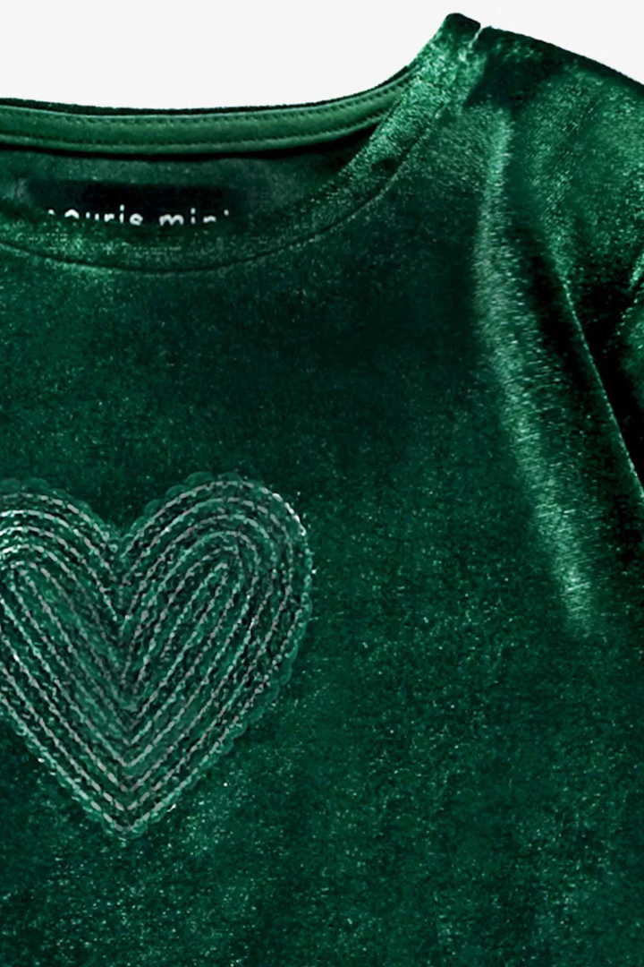 Green dress in velvet and sequin