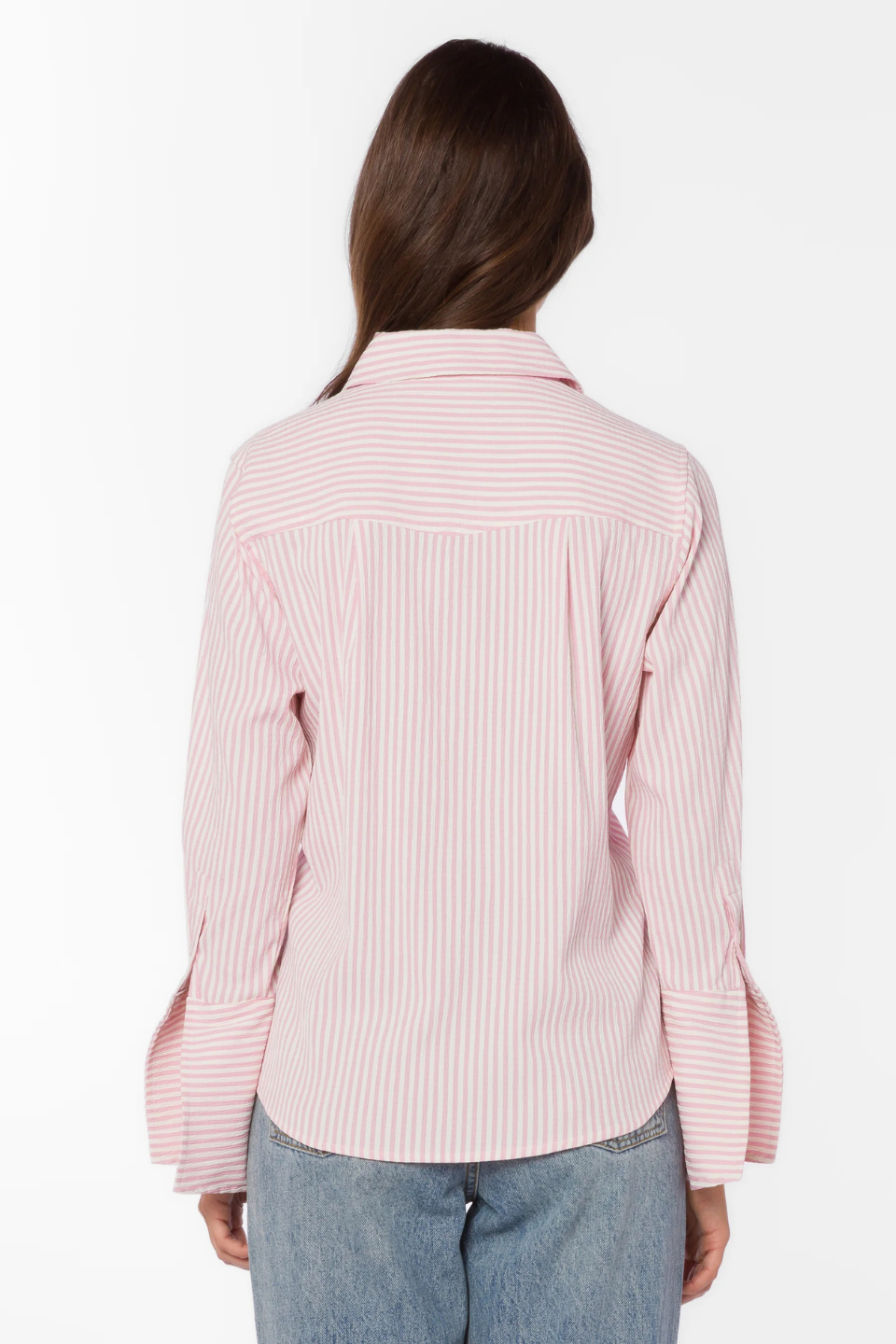 Amaya Pink Stripe Shirt - Hot Peppers Clothing