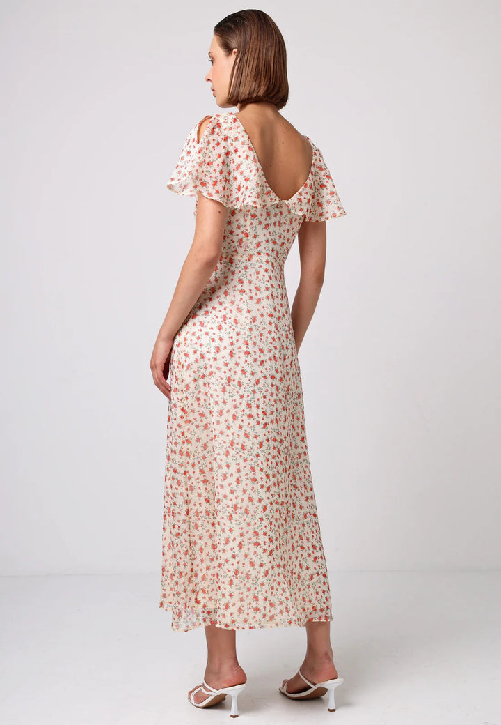 Flutter Sleeve Button Dress