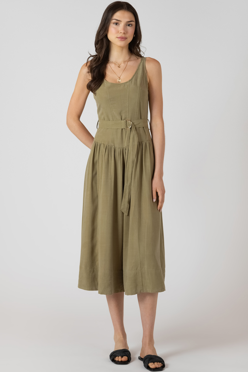 Dex Phoenix Drop Waist Midi Dress - Hot Peppers Clothing