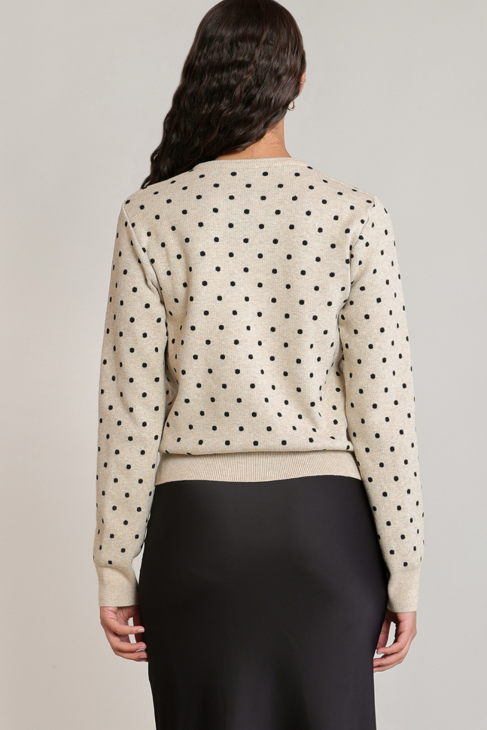 Dex Elara Polka-Dot Cardigan