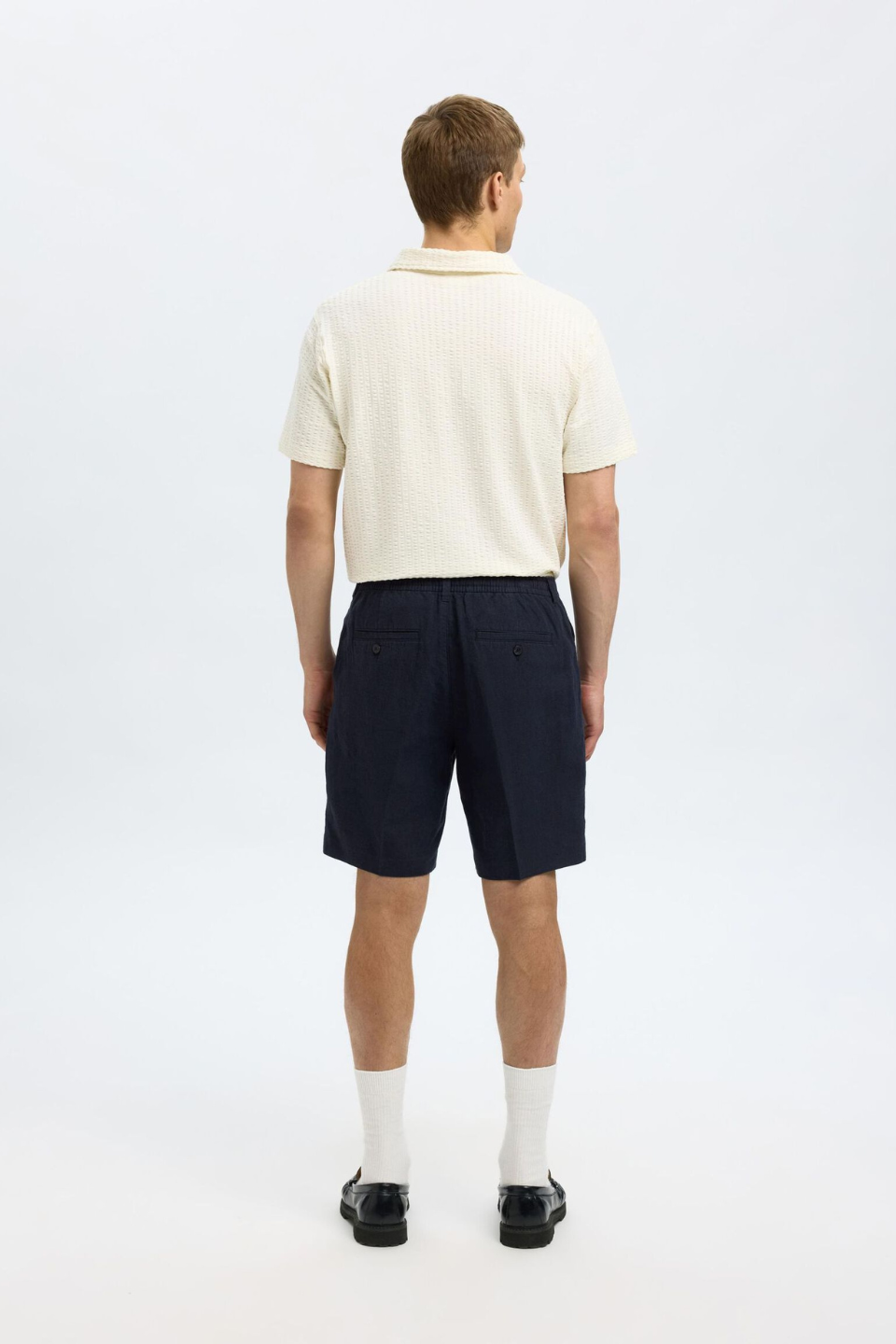 REGULAR FIT LINEN-BLEND SHORTS - Hot Peppers Clothing