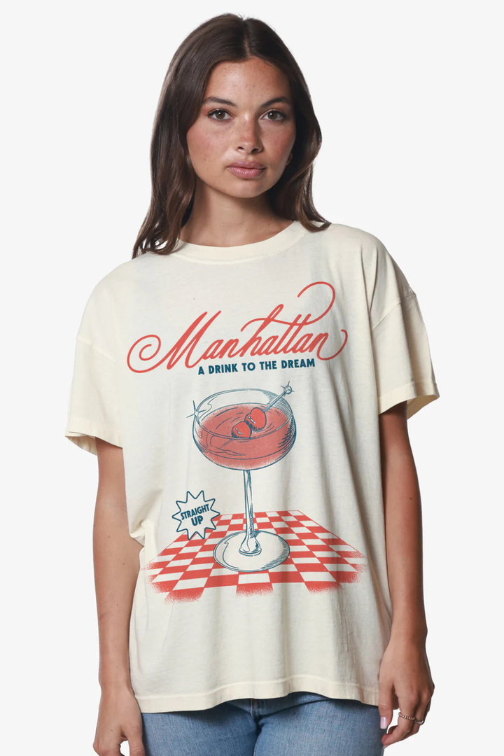 Manhattan Off White Oversized Tee