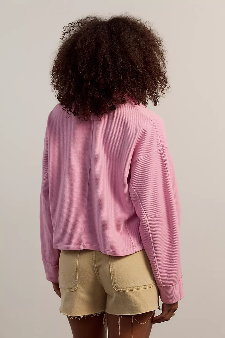We The Free Celeste Hummingbird Pink Quarter Zip FREE PEOPLE