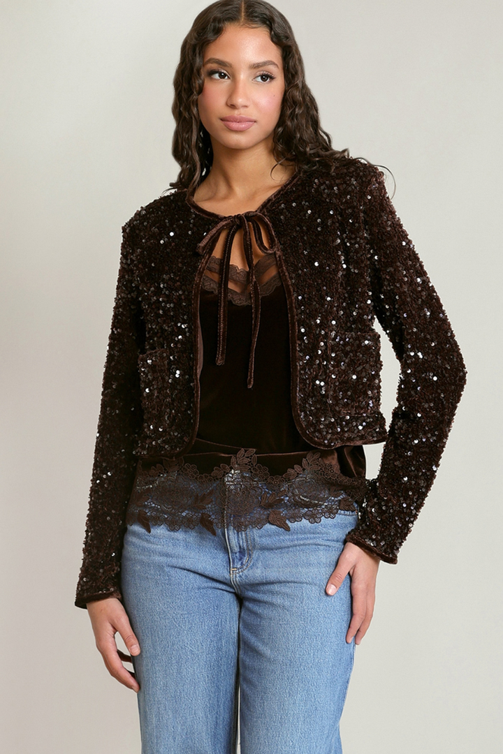 Dex Serena Velvet Sequin Jacket