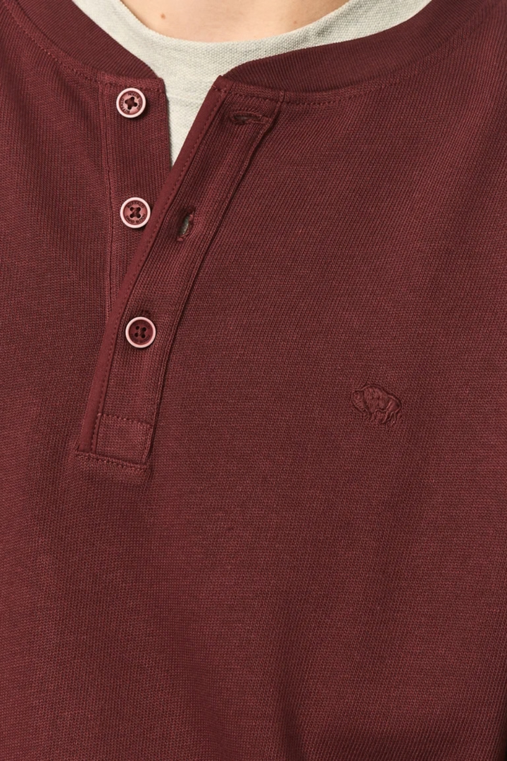 Buffalo Kambo Ribbed Long Sleeve Henley