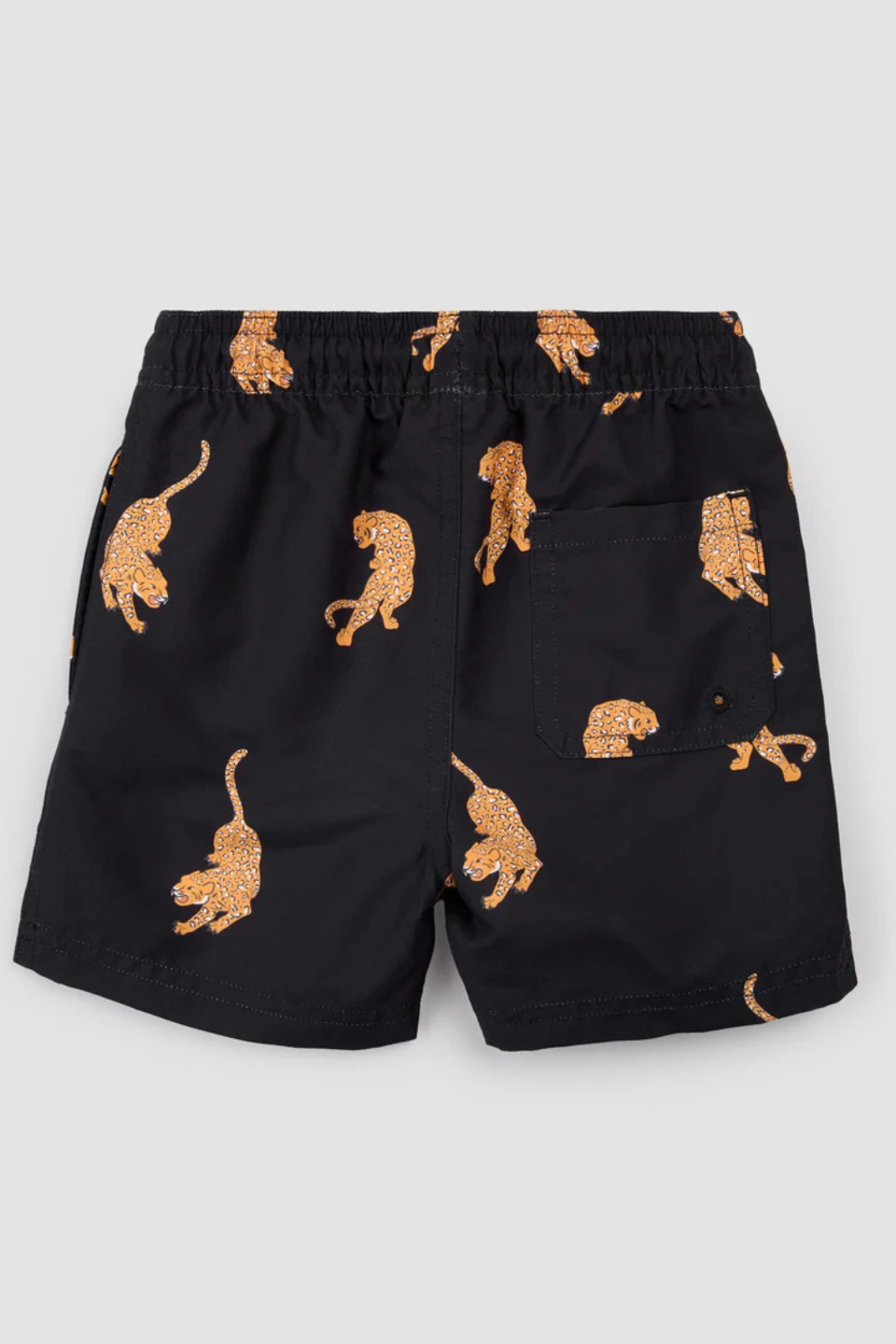 Panther Print on Black Swim Trunks - Hot Peppers Clothing