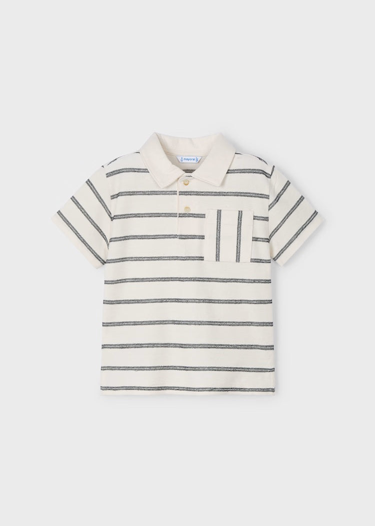 Stripe Polo Shirt With Pocket