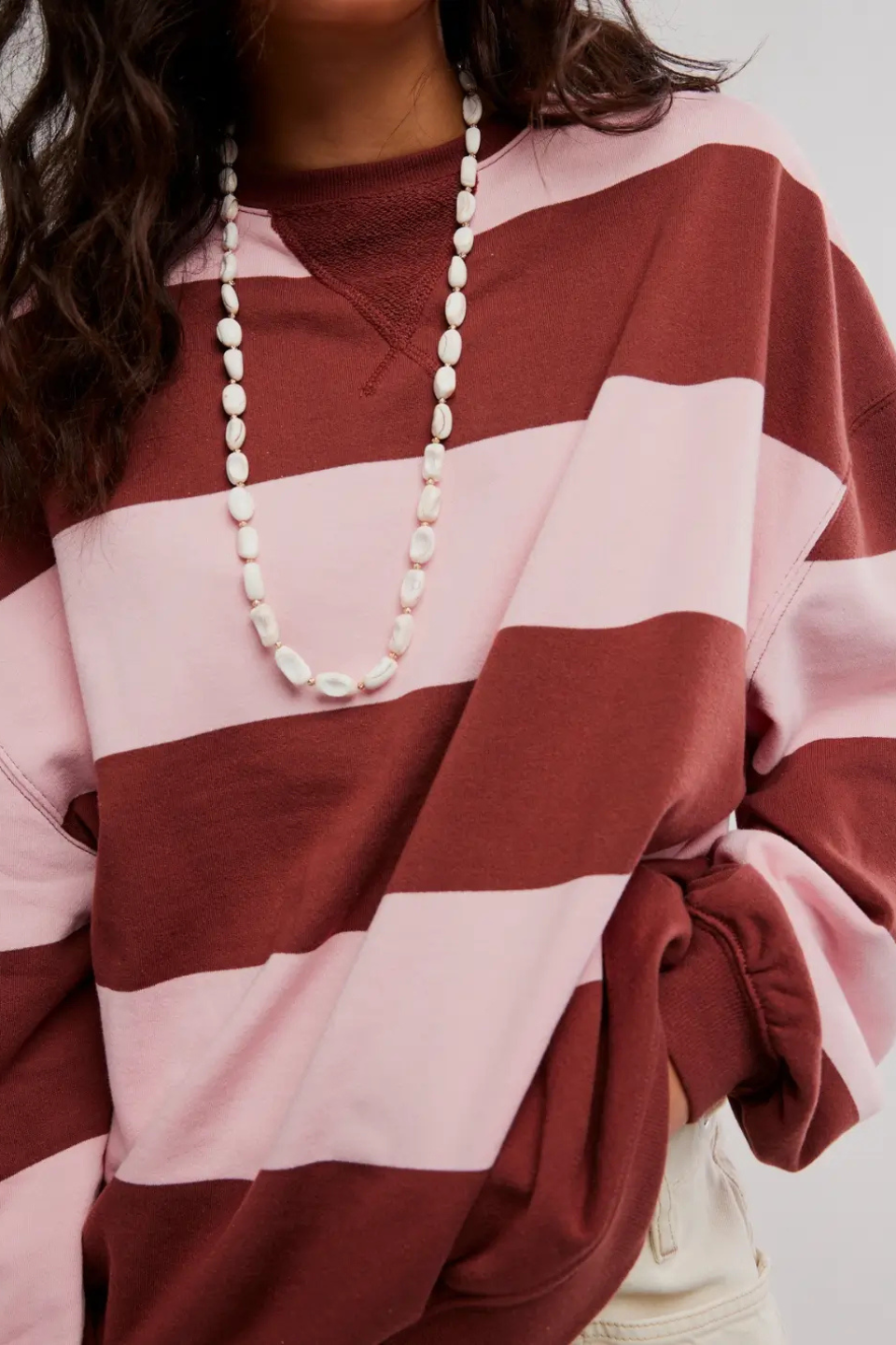 We The Free Classic Striped Oversized Crewneck