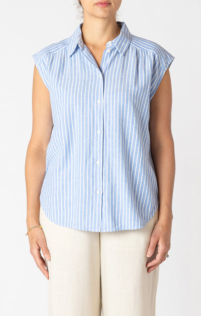 Cap Sleeve Collared Blouse