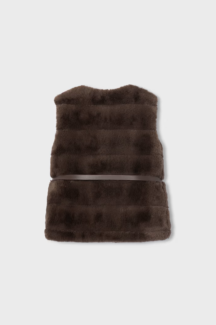 Mayoral Girl Faux Fur Belted Vest
