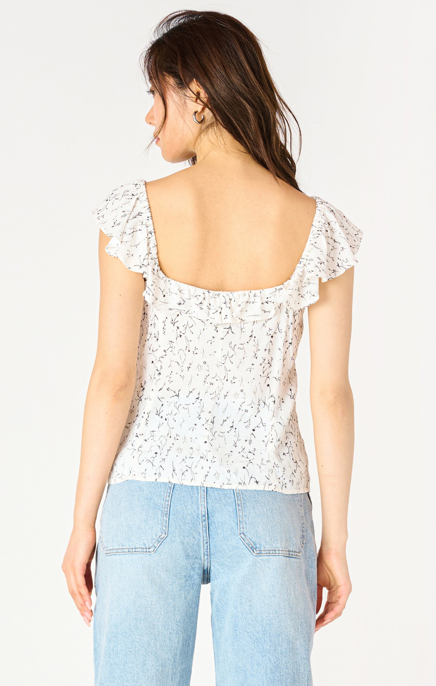 Pattern Ruffle Top