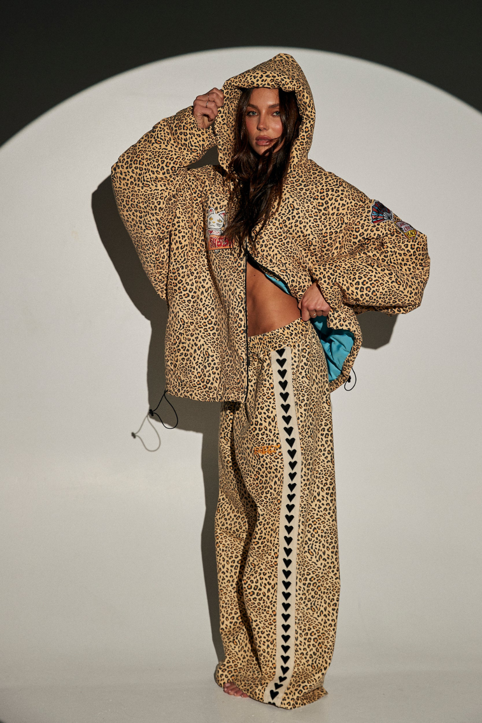 SABBI RAVING HEARTS PANTS - DRILL LEOPARD