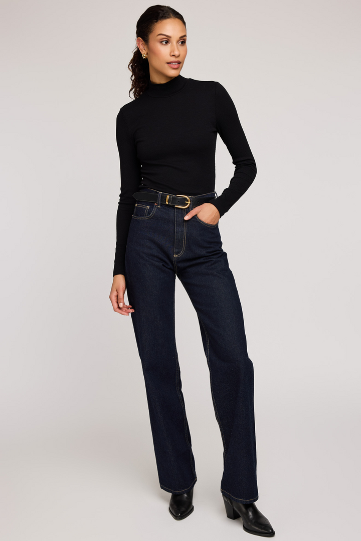 Wren Mockneck Top in Black