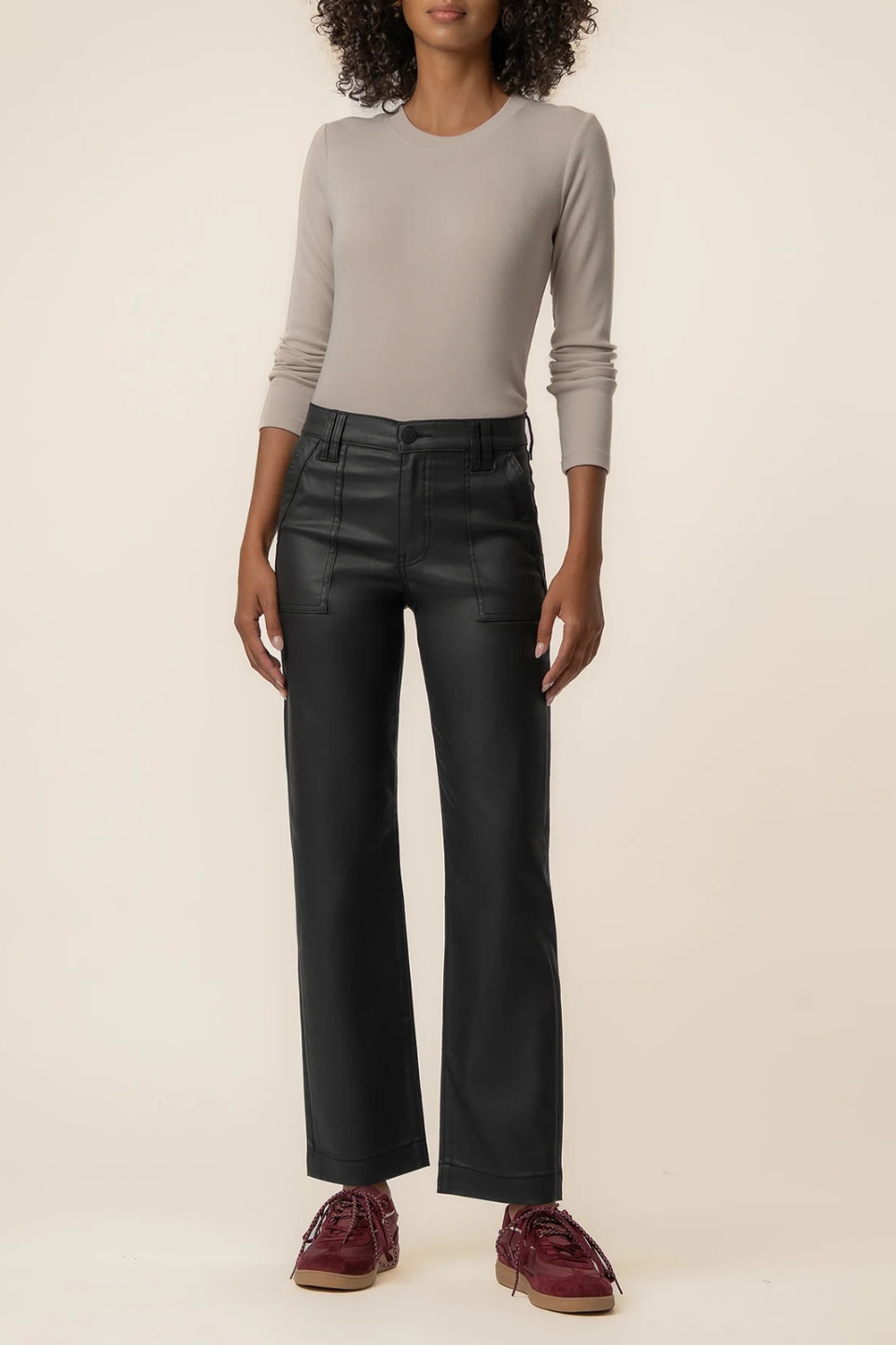 KUT From The Kloth Avery Coated High Rise Straight Leg