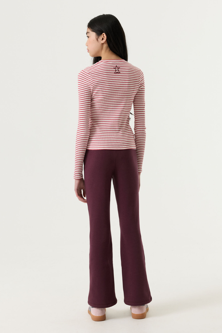 GARCIA Striped Ribbed Long-Sleeve Top